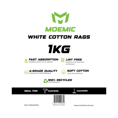 Moemic Premium White Cotton Rags