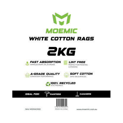 Moemic Premium White Cotton Rags