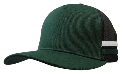 American Premium Twill/Mesh Deep Fit Trucker with Stripes (HWS3995)