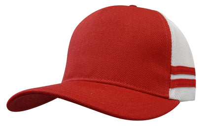American Premium Twill/Mesh Deep Fit Trucker with Stripes (HWS3995)