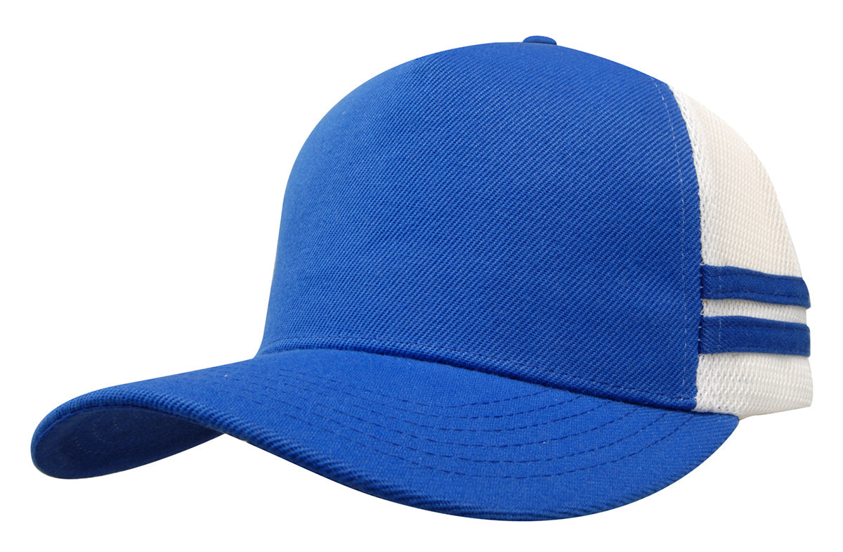 American Premium Twill/Mesh Deep Fit Trucker with Stripes (HWS3995)