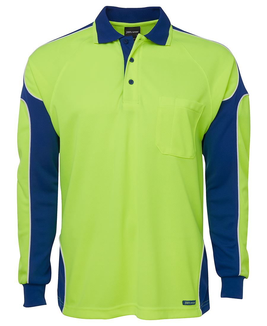 JB's Hi Vis Long Sleeve Panel Polo - Hi Vis Clothing - Best Buy Trade Supplies Direct to Trade