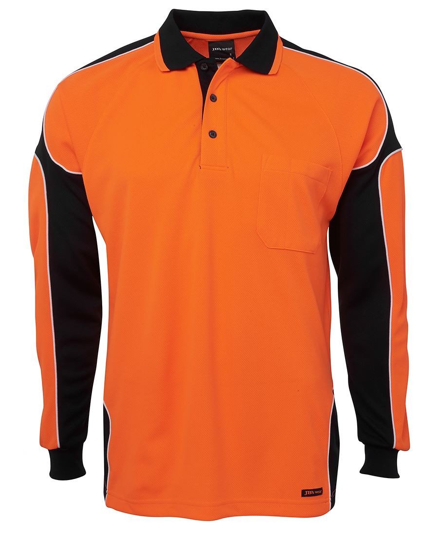 JB's Hi Vis Long Sleeve Panel Polo - Hi Vis Clothing - Best Buy Trade Supplies Direct to Trade