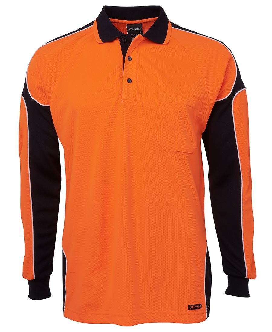 JB's Hi Vis Long Sleeve Panel Polo - Hi Vis Clothing - Best Buy Trade Supplies Direct to Trade
