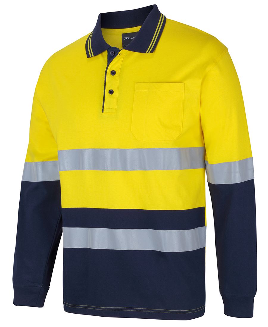 JB's Hi Vis (D+N) Cotton Polo Long Sleeve (JBS6DCPL)