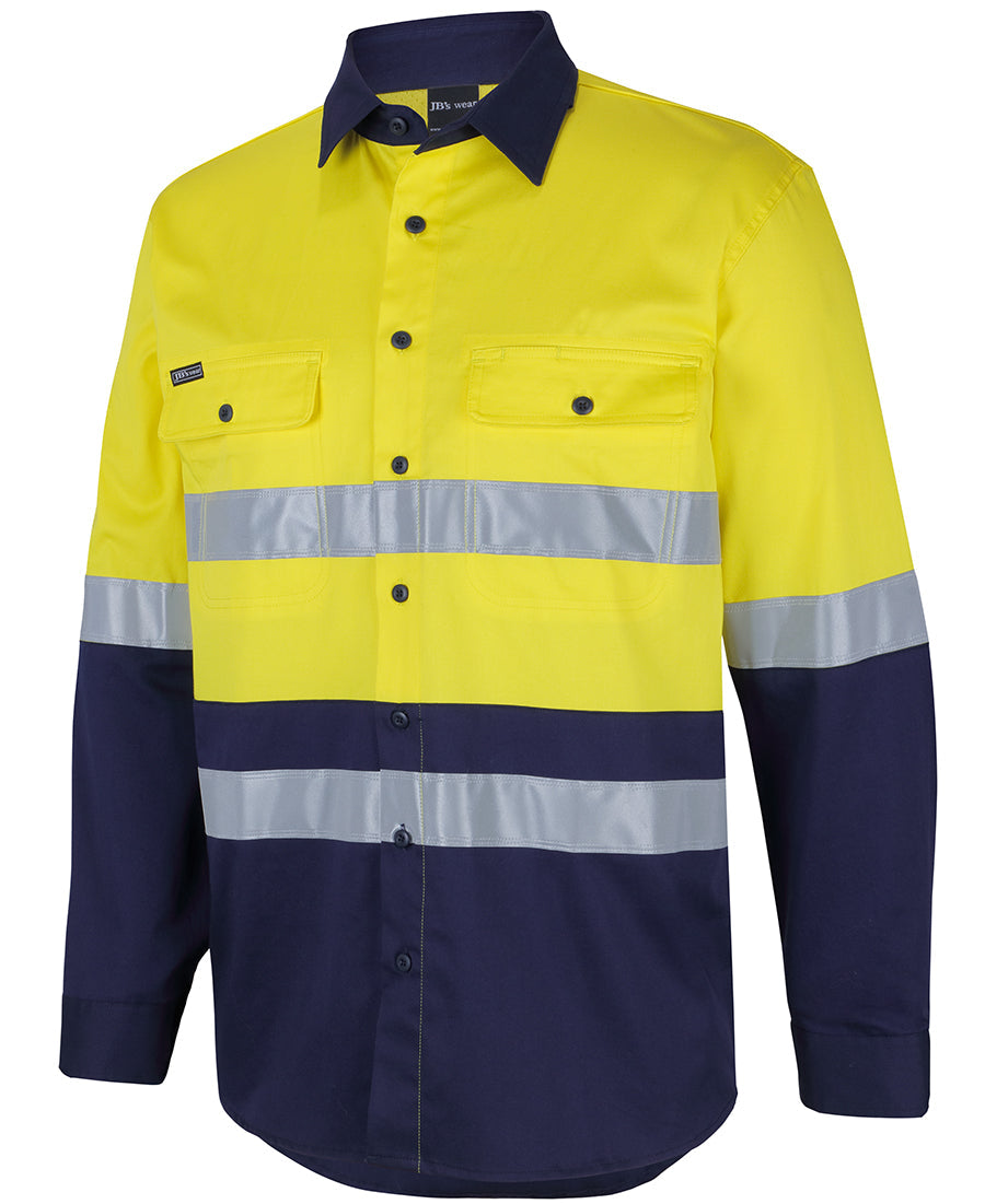 JB's Hi Vis (D+N) 150G Stretch Work Shirt with Tape Long Sleeve (JBS6DSWL)