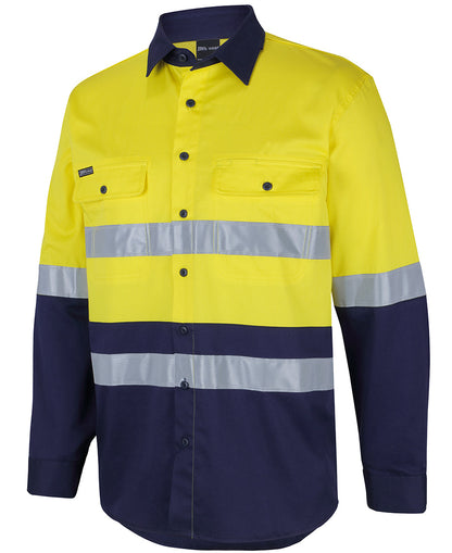 JB's Hi Vis (D+N) 150G Stretch Work Shirt with Tape Long Sleeve (JBS6DSWL)
