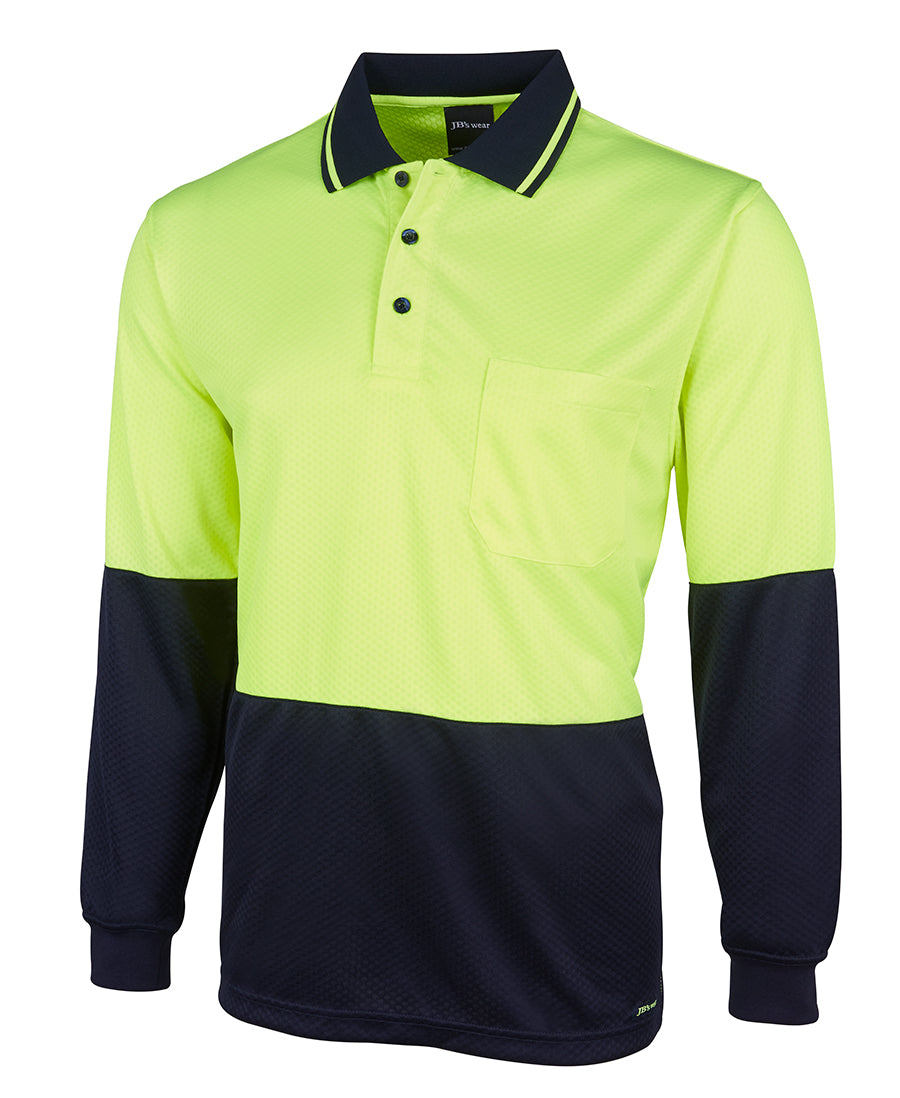 JB's Hi Vis Jacquard Non Cuff Polo Long Sleeve (JBS6HVNL)