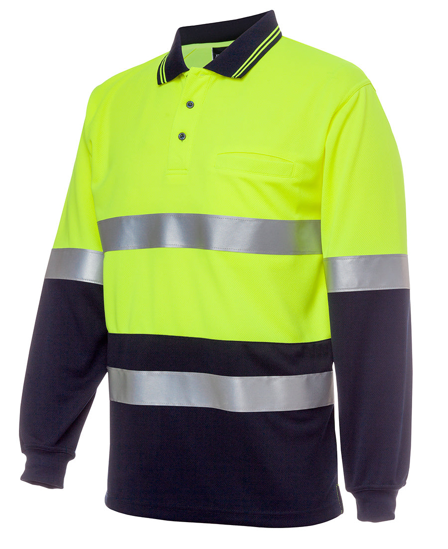 JB's Hi Vis (D+N) Cotton Back Polo Long Sleeve (JBS6HMCB)