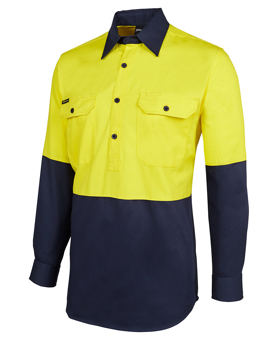 JB's Hi Vis 190G Close Front Shirt Long Sleeve (JBS6HVCF)