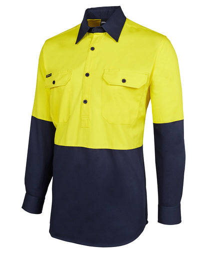 JB's Hi Vis 190G Close Front Shirt Long Sleeve (JBS6HVCF)