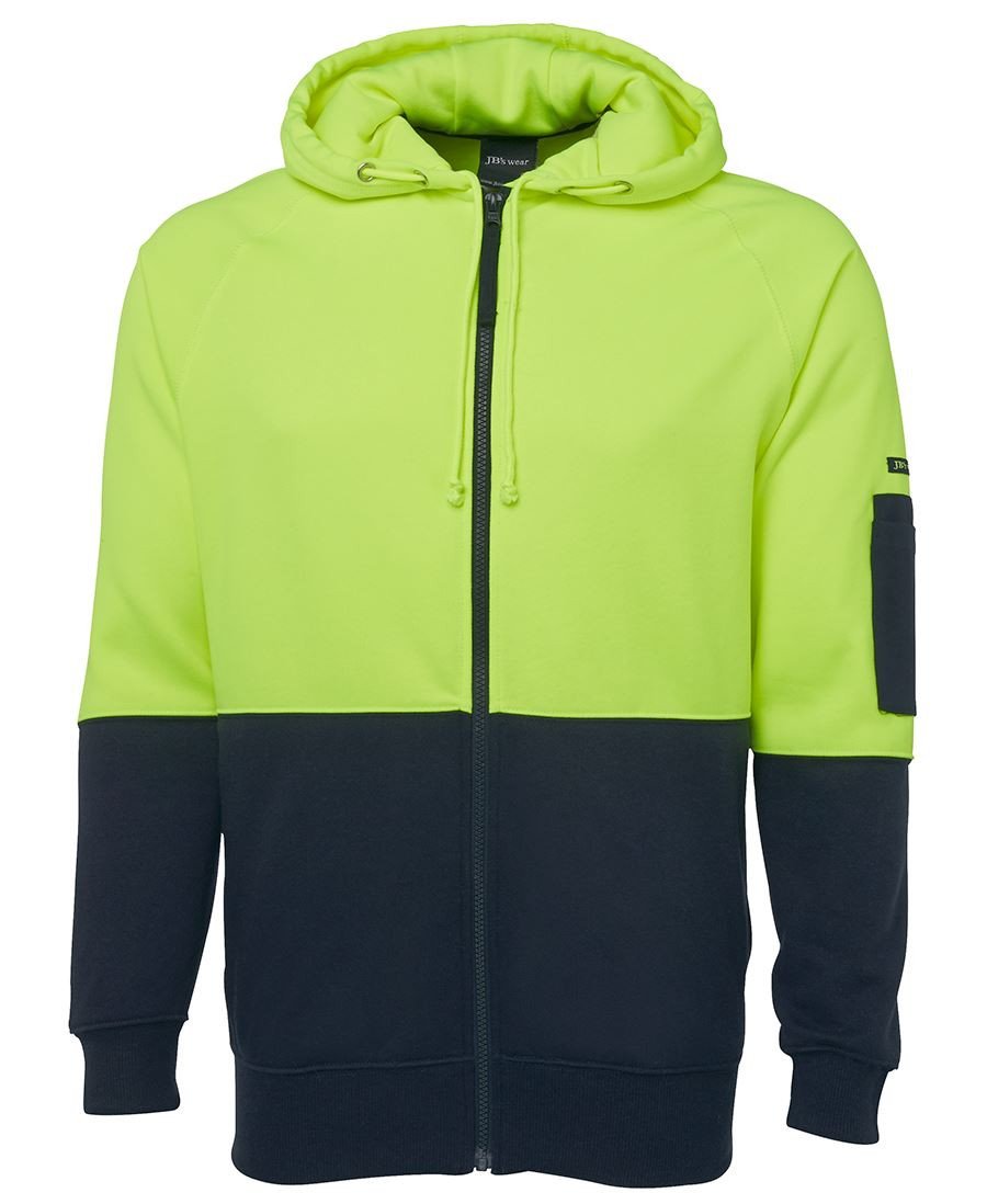JB's Hi Vis Full Zip Fleecy Hoodie - Hi Vis Clothing - Best Buy Trade Supplies Direct to Trade