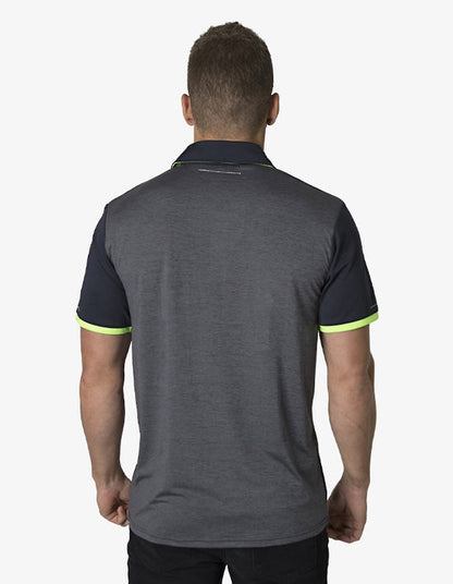 Black Kanvas Contrasting Shoulder Panel Polo