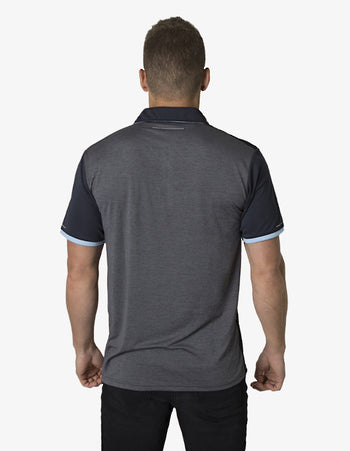 Black Kanvas Contrasting Shoulder Panel Polo