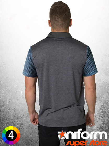 Black Kanvas Contrast Sublimated Striped Sleeves Polo