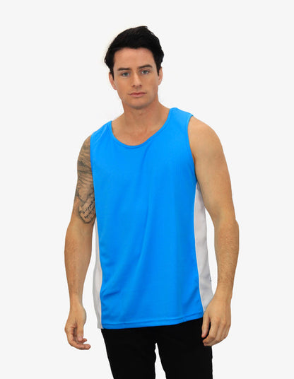 Be Seen Singlet with Contrasting Side Panels and Piping (BSS01)