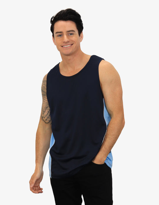 Be Seen Singlet with Contrasting Side Panels and Piping (BSS01)
