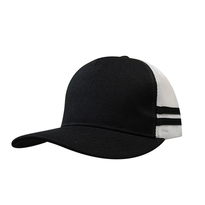 American Premium Twill/Mesh Deep Fit Trucker with Stripes (HWS3995)